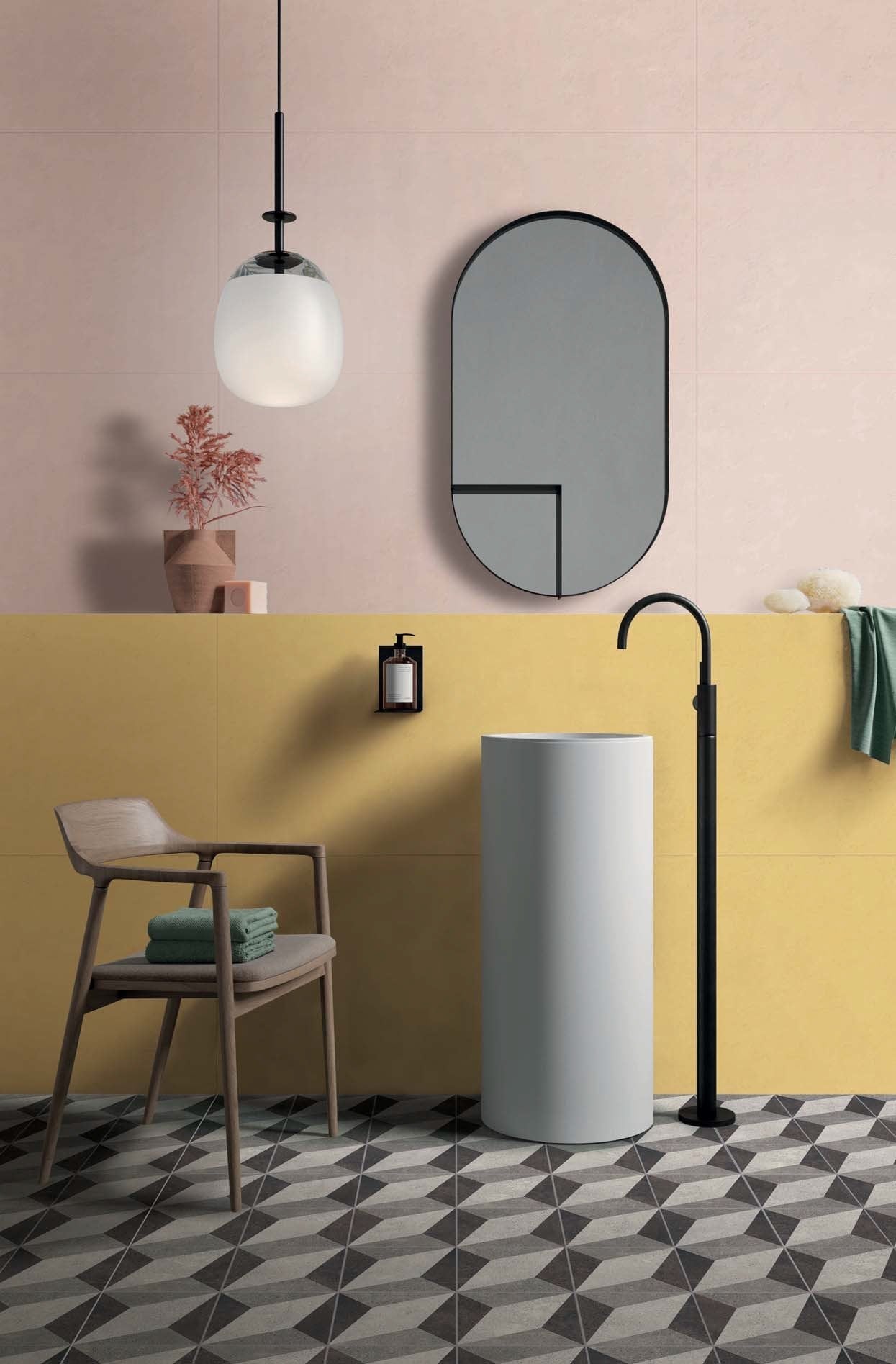 Baie modernă cu accente vibrante | Inspirație Baie Modern