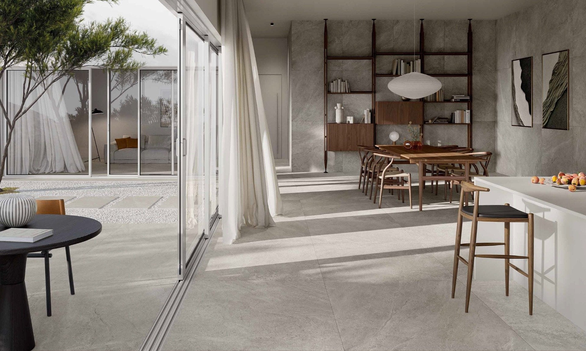 Dining minimalist, deschis spre natură | Inspirație Baie Modern
