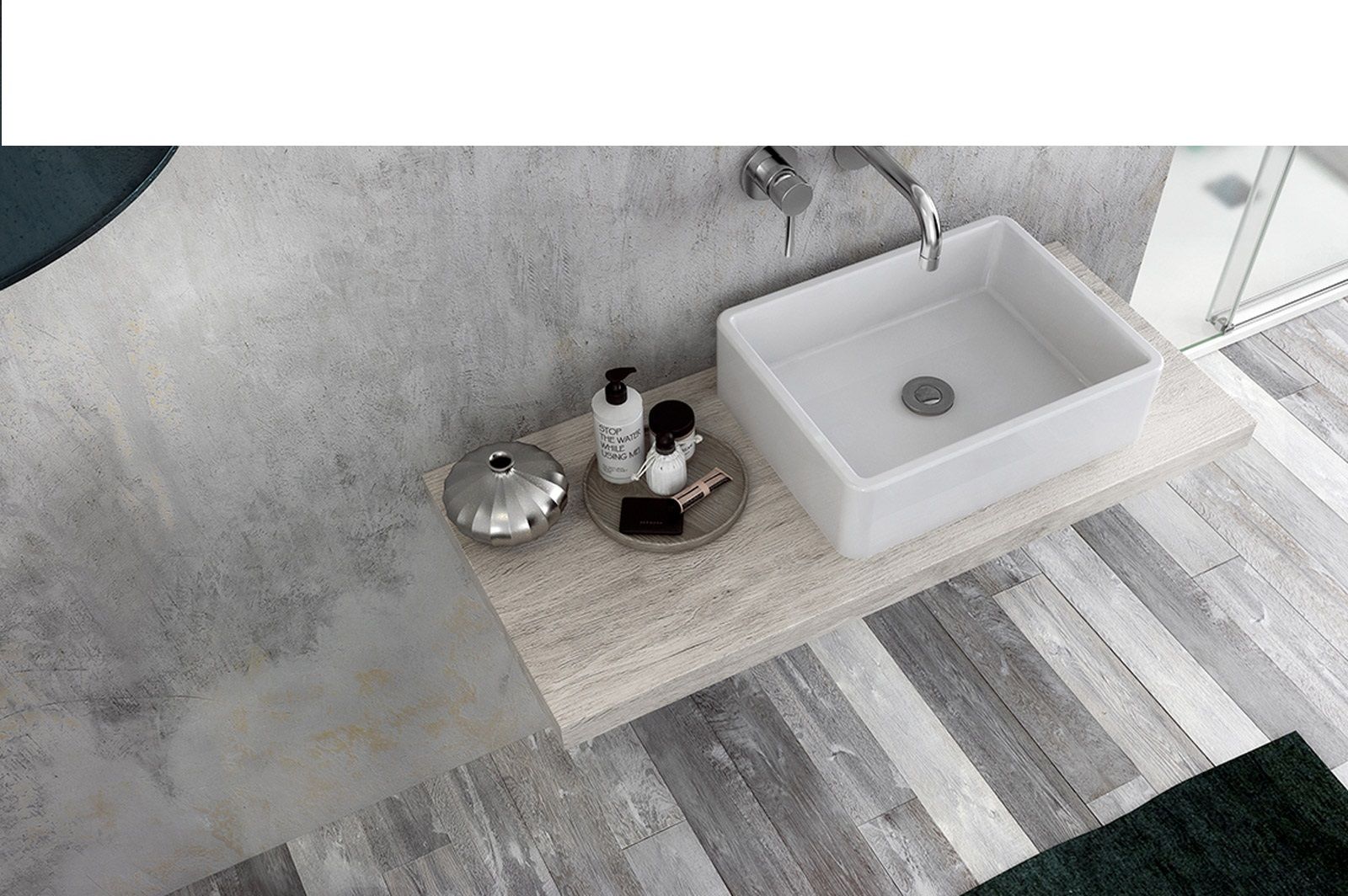 Baie urbană în tonuri reci | Inspirație Baie Modern