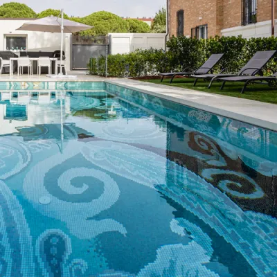 Mozaic Custom Paisley — Piscină de Lux